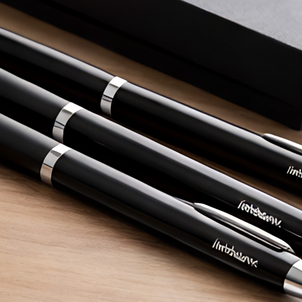 Classic Black Retractable Ballpoint Pen Set