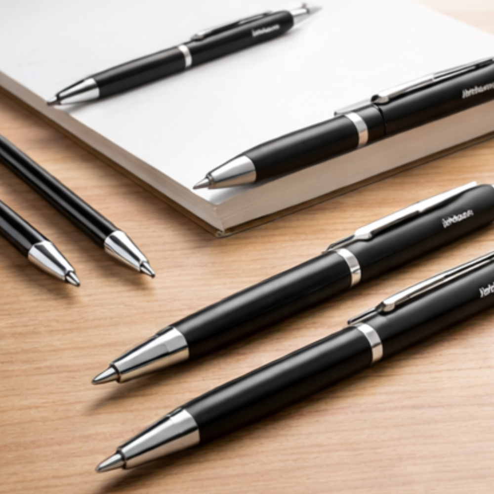 Classic Black Retractable Ballpoint Pen Set